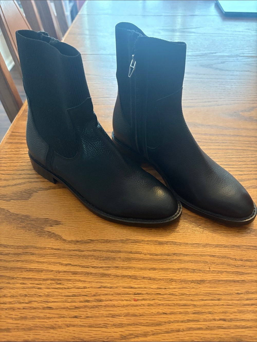 Dolce Vita Black Pebbled Leather Ankle Booties with Side Zip